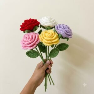 Crochet rose flower